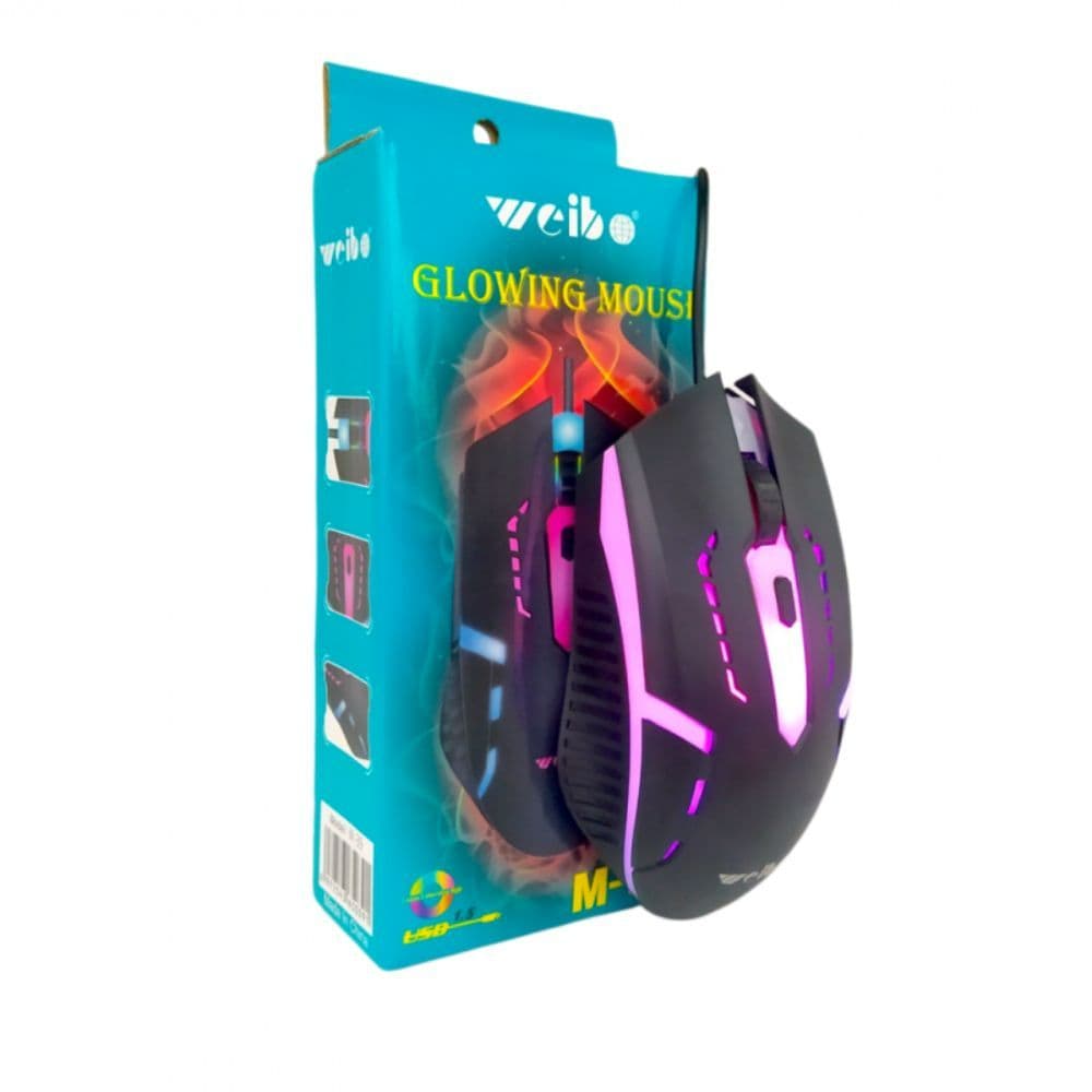 Mouse Gamer USB Com Fio Weibo M-39 Luzes Lgb - Envio Imediato