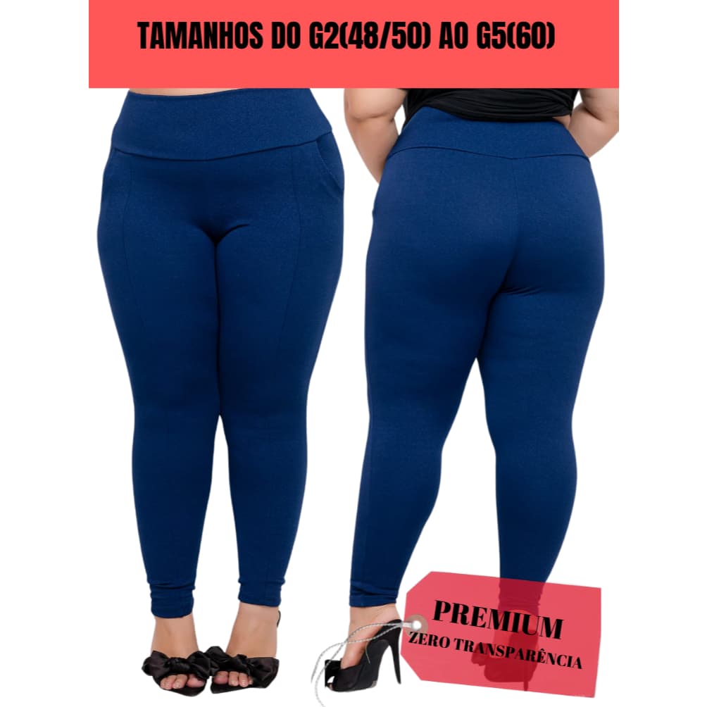 Calça Legging Plus Size Feminina Zero Transparência Roupa de academia