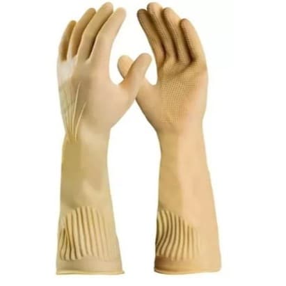2 Pares Luva De Borracha Grossa Cano Longo Limpeza Pesada