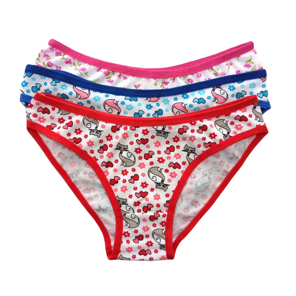 Kit 6 Calcinhas Tanga Infantil Confortável Menina Macio Elástica Antitranspirante Fácil Lavagem