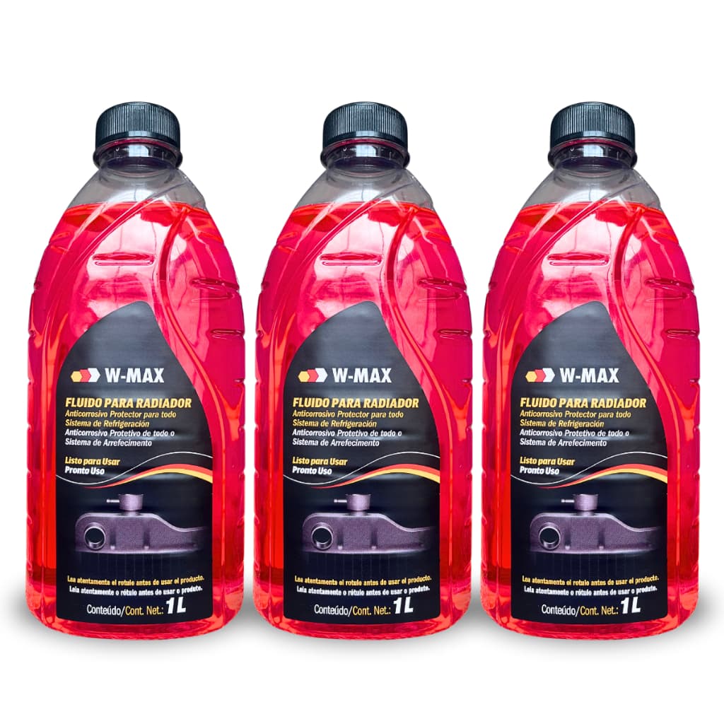 Kit 3 Aditivo Rosa 1L Para Radiador Pronto Para Uso Wurth