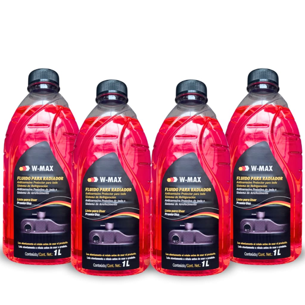 Kit 4 Aditivo Rosa para Radiador 1L Concentrado Wurth