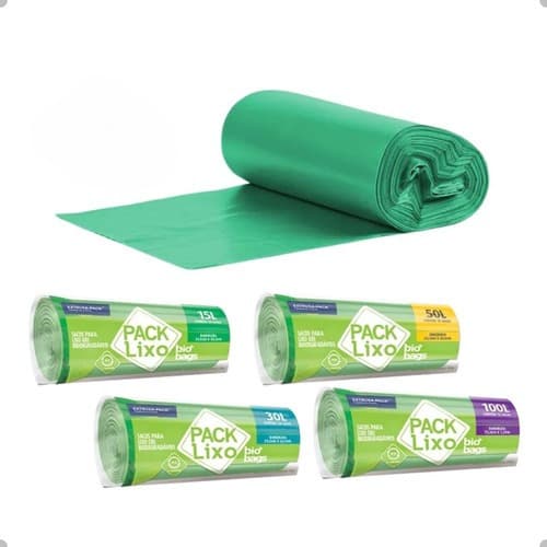 Saco de Lixo biodegradavel VERDE 15L, 30L, 50L, 100L Sustentável Reforçado Resistente