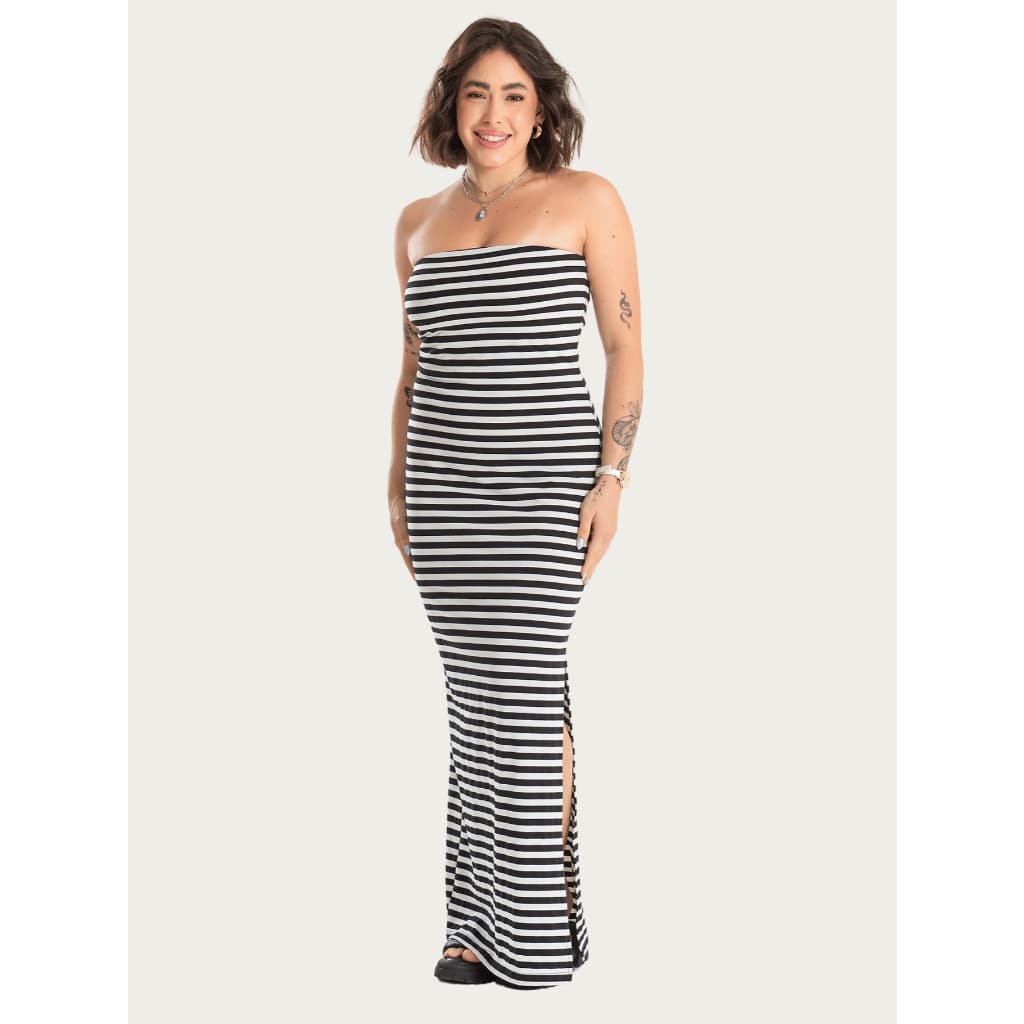 Vestido Longo Tomara que Caia Canelado em Ribana