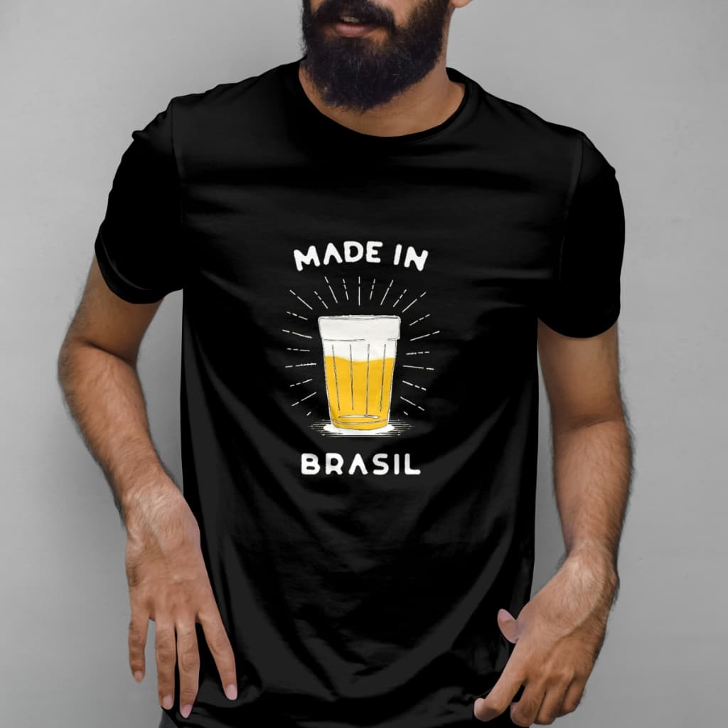 Camiseta Básica Made In Brasil Homem Meme Masculina Tumblr