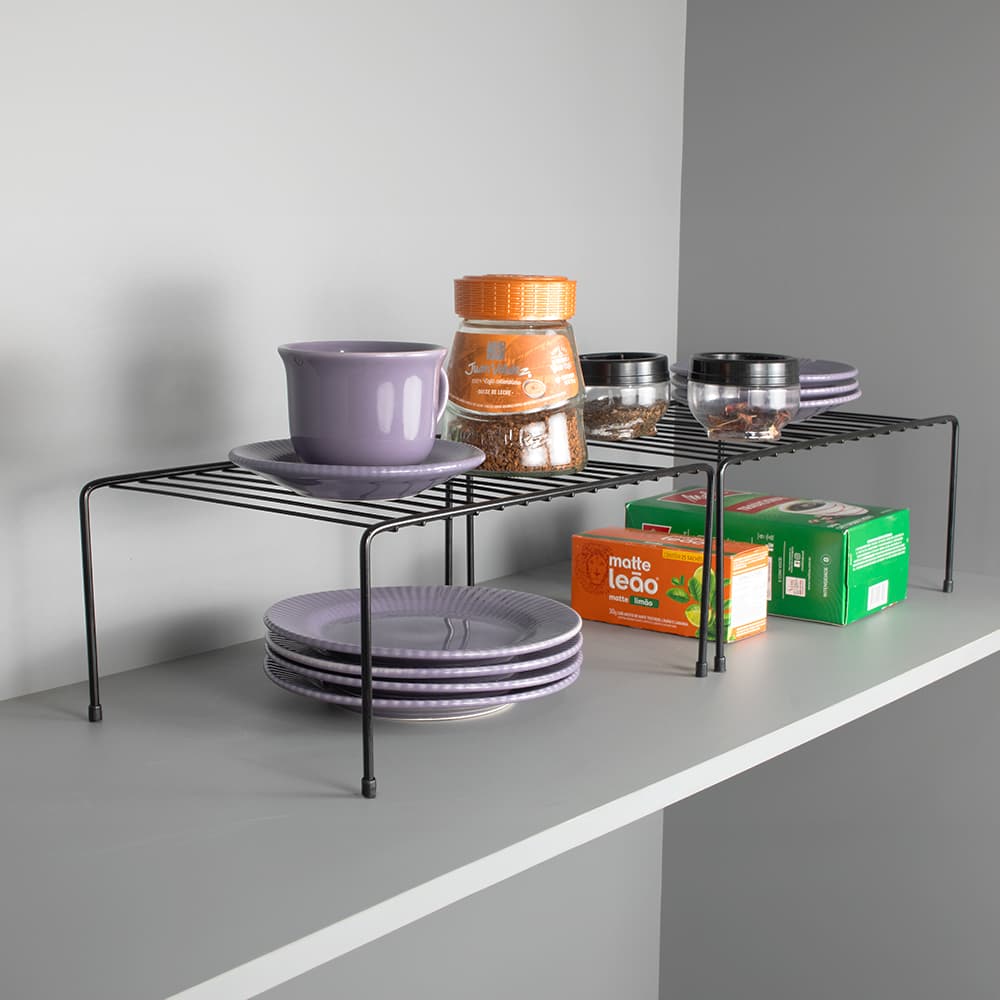 Prateleiras Divisora Organizadora Armário Média 32 cm 2unid Rack Cozinha Aramado