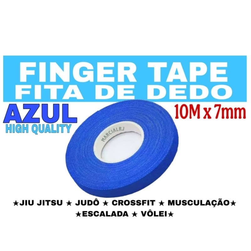 FINGER TAPE BJJ AZUL HIGH QUALITY FITA DE DEDO 10M/7mm JIU JITSU JUDÔ CROSSFIT VÔLEI MUSCULAÇÃO