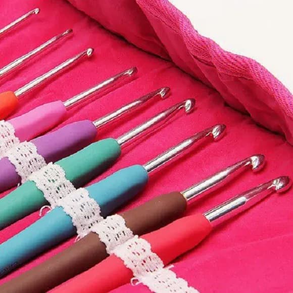 Kit de Agulhas para Crochê Soft Círculo luxo com bolsinha