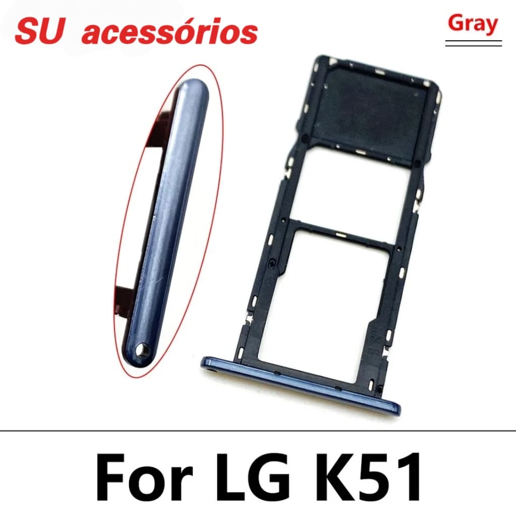 Gaveta Porta Chip Bandeja SIM Compatível De LG K40s/K51s/K61