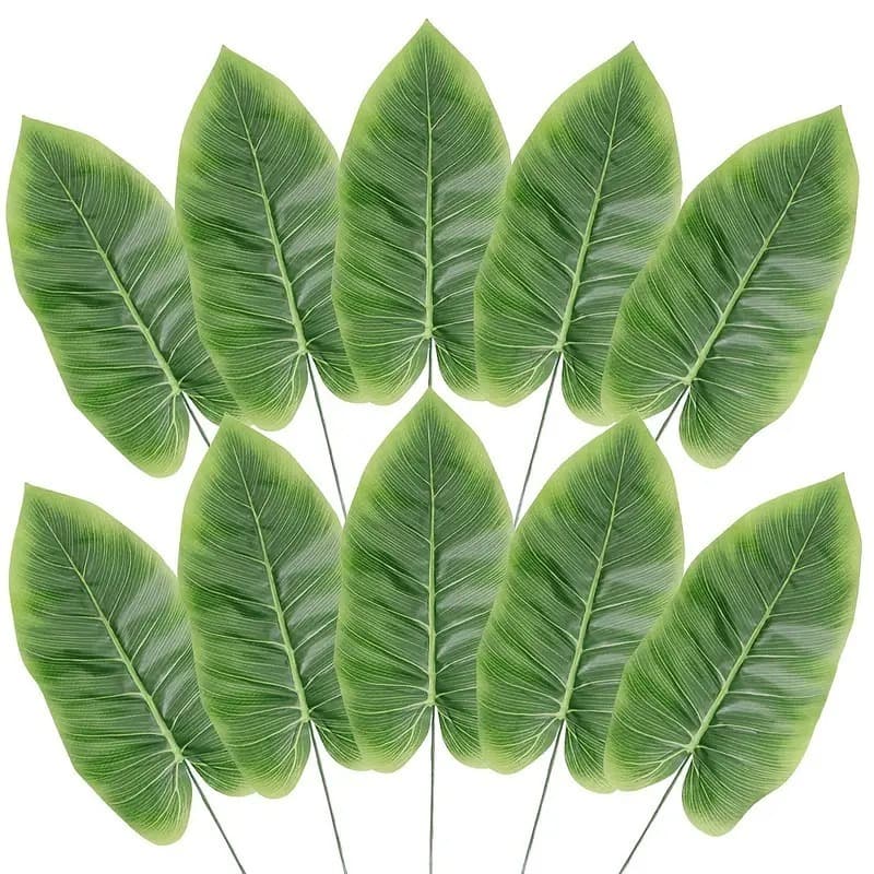 Folha De Bananeira Artificial Galho Real, Planta Verde Plantas Falsas Jardim Decoração - HK801640
