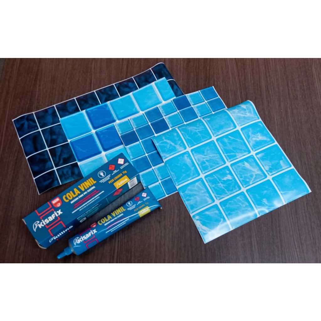 Reparo para Piscina de Vinil e Infláveis Kit com Faixa de Vinil de 1mt x 0,15cm Mais 2 Bisnagas de Cola Vinil 75gr Cada