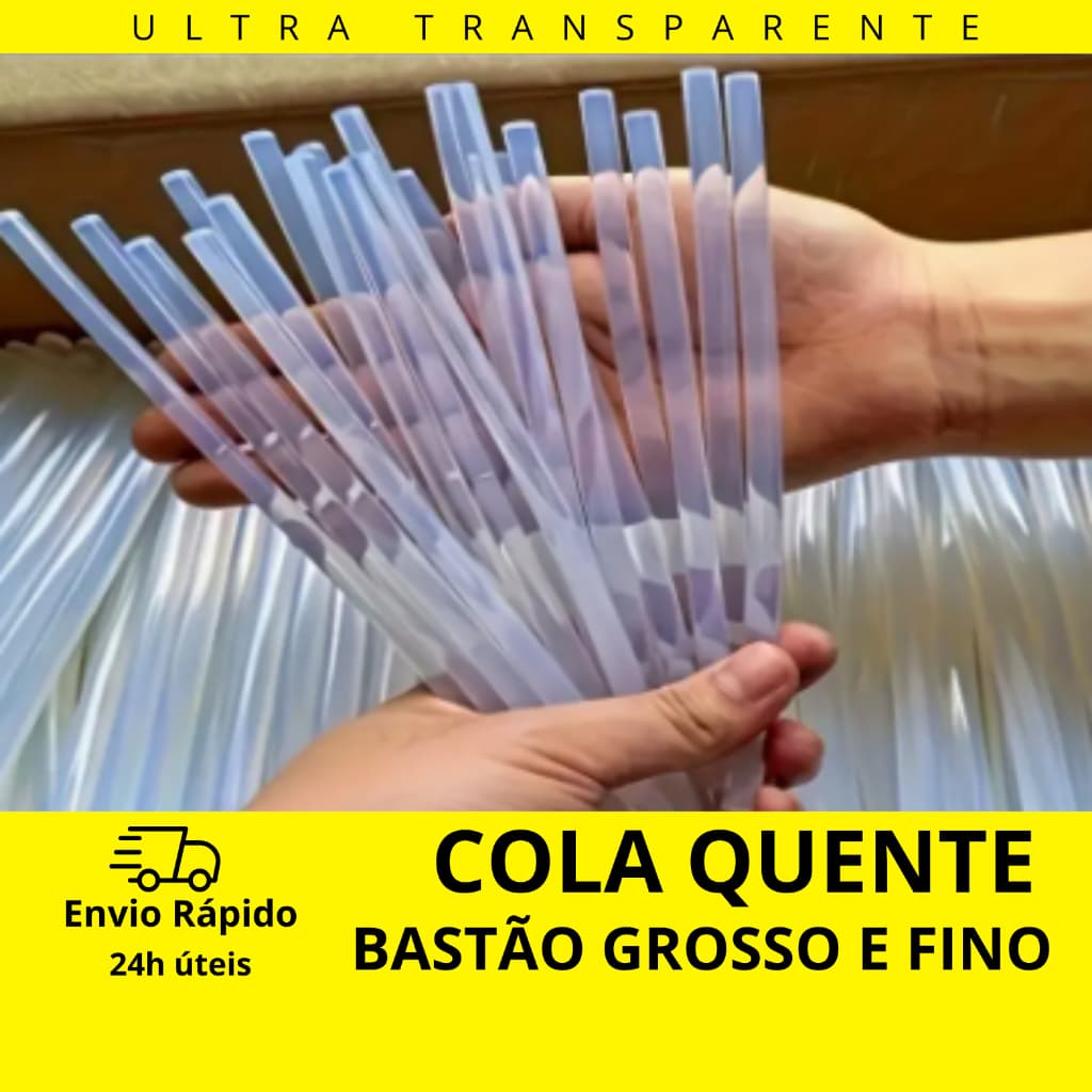 Bastão de Cola Quente Fino (7,4mm) Grosso (11,3mm)