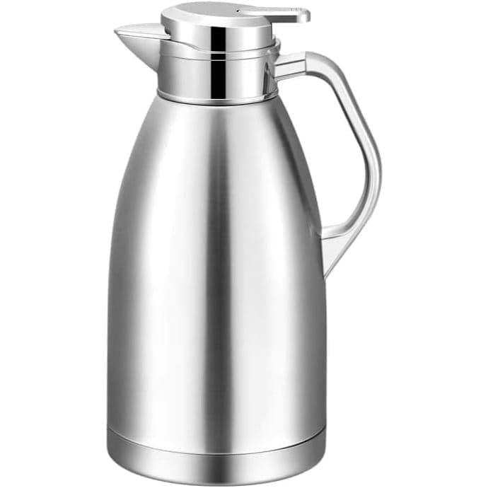 Garrafa Térmica de Aço Inoxidável 304 2 Litros Isolante Térmico para Quente e Frio Café Bebidas Prata- Não Tóxico