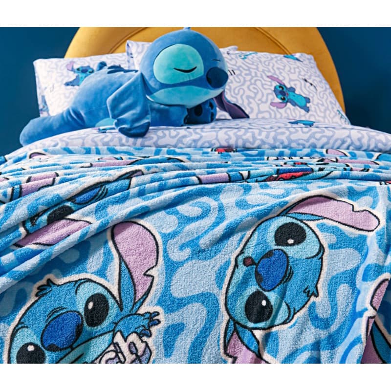 Manta Cobertor Casal Macia Disney Stitch  Stitch Cool