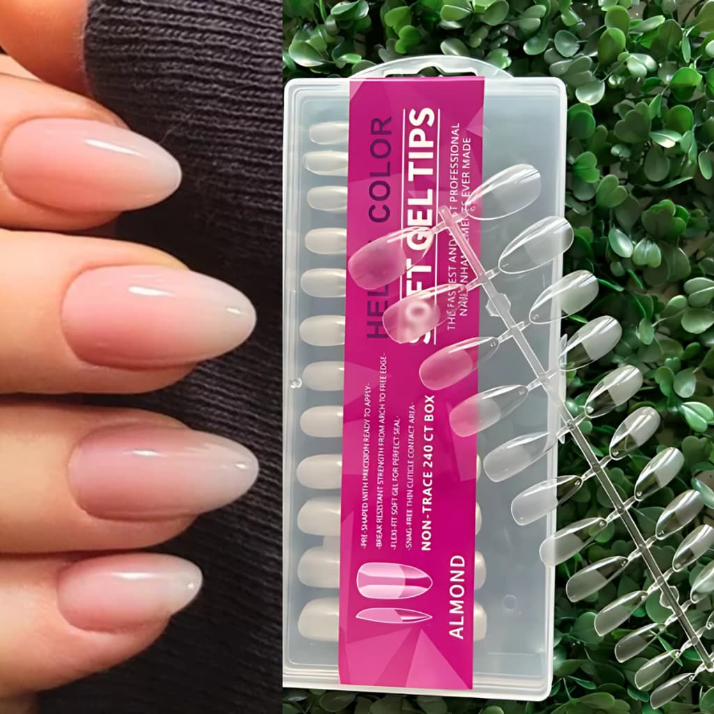 Unha Tips Soft Gel Almond fosca Helen Color c/240 Premium Alongamento de Unha Nair art Manicure