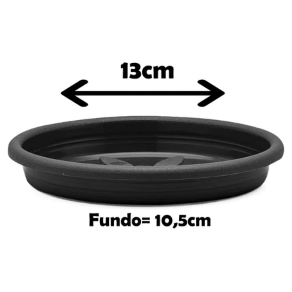 Kit 4  Pratos De Vaso Redondo De Plástico Resistente N 2cuia