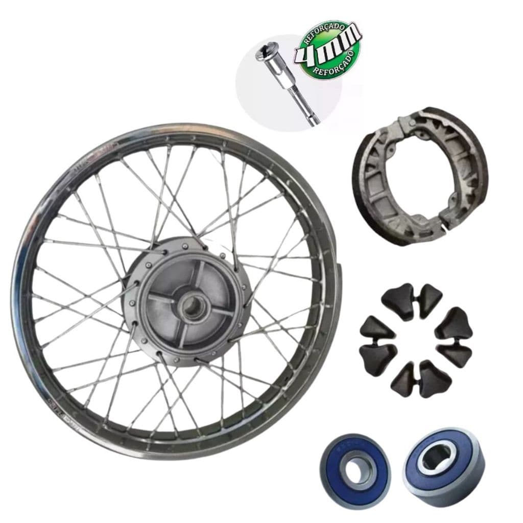 Aro Roda Jante Traseira Cg Titan Fan 150 Montada Alinhada Balanceada Raio 4mm