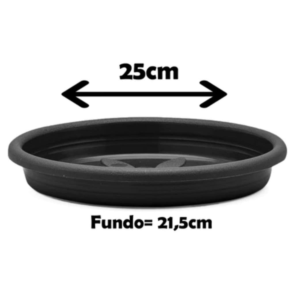 Kit 4  Pratos De Vaso Redondo De Plástico Resistente N 3cuia