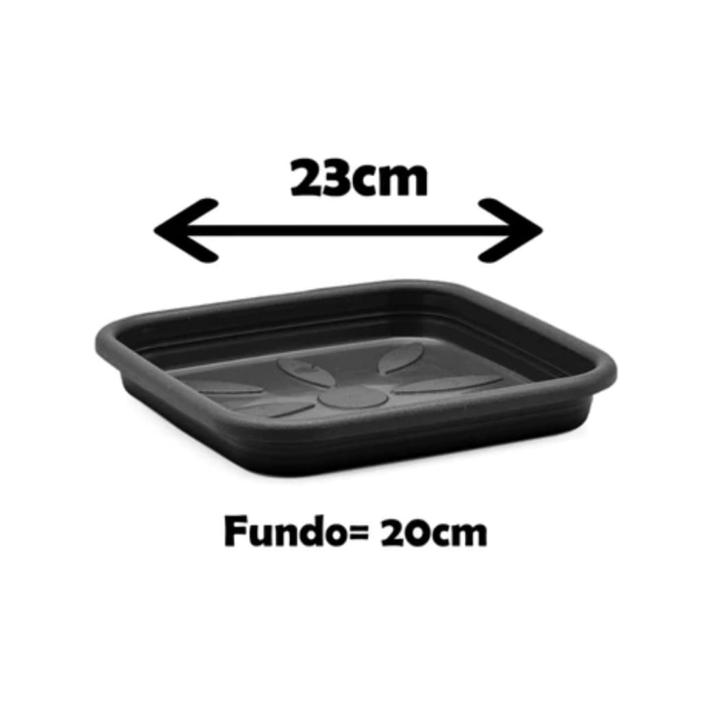 Kit 4 Pratos De Vaso Quadrado De Plástico Resistente N 2 cuia rosa do deserto