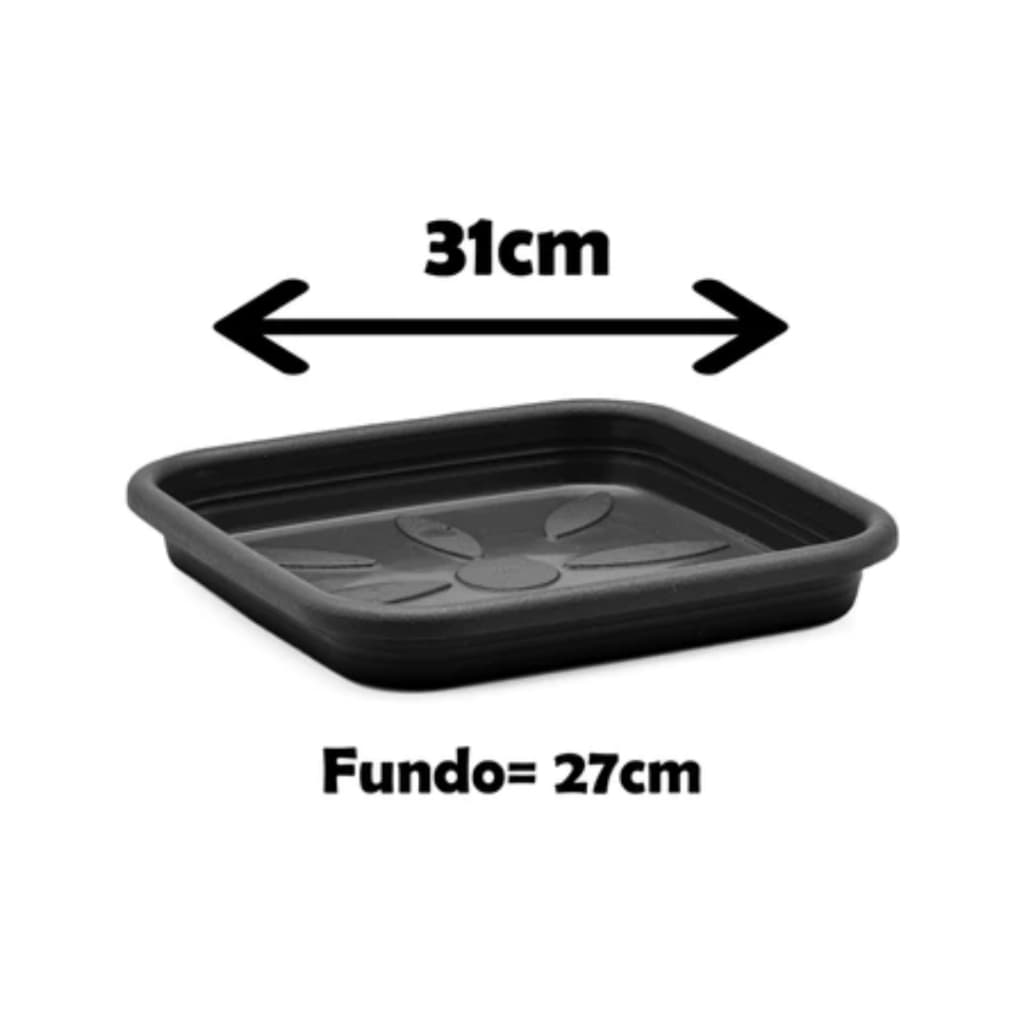 Kit 4 Pratos De Vaso Quadrado De Plástico Resistente N 3 cuia rosa do deserto