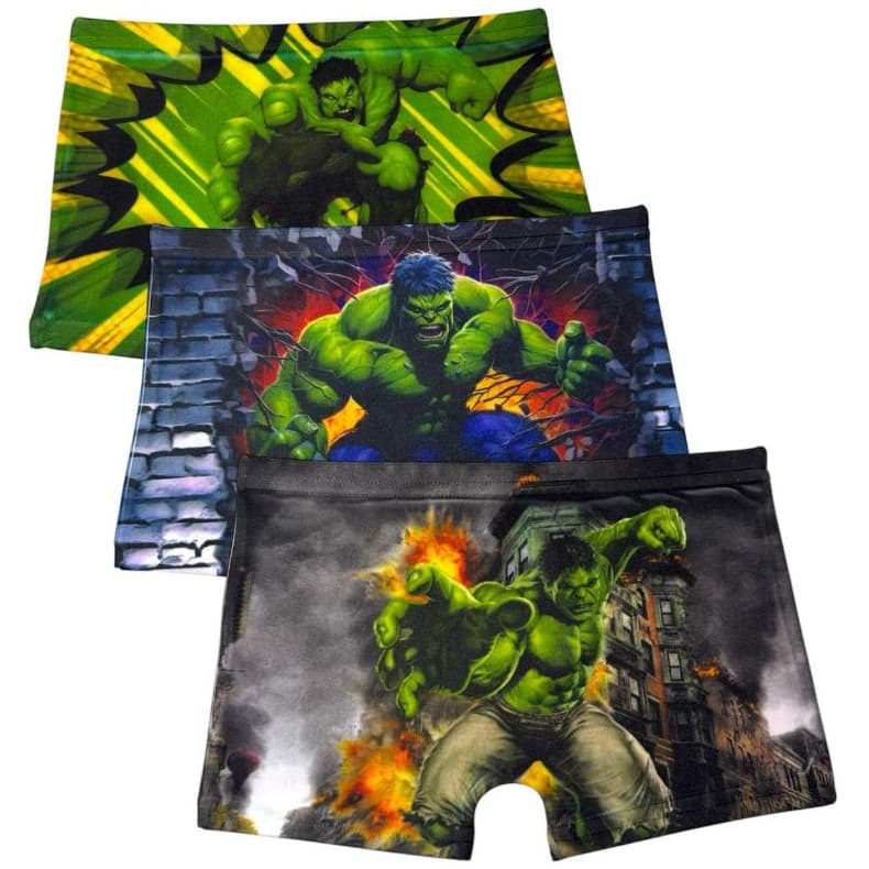 Kit 3 Cueca Box Boxer Infantil Estampada Hulk Menino