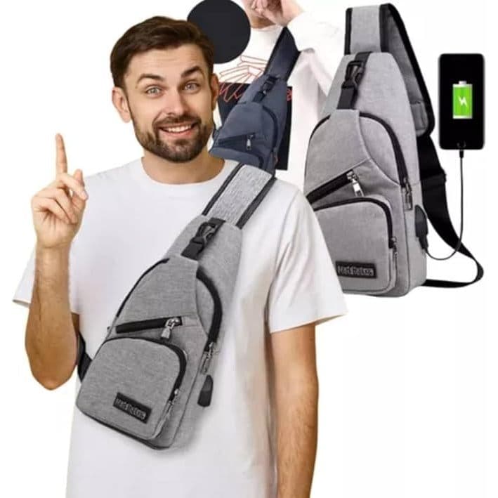 Bag Unissex Com Entrada Usb Trabalho Estudos Viagens Segurança Acessório Prático