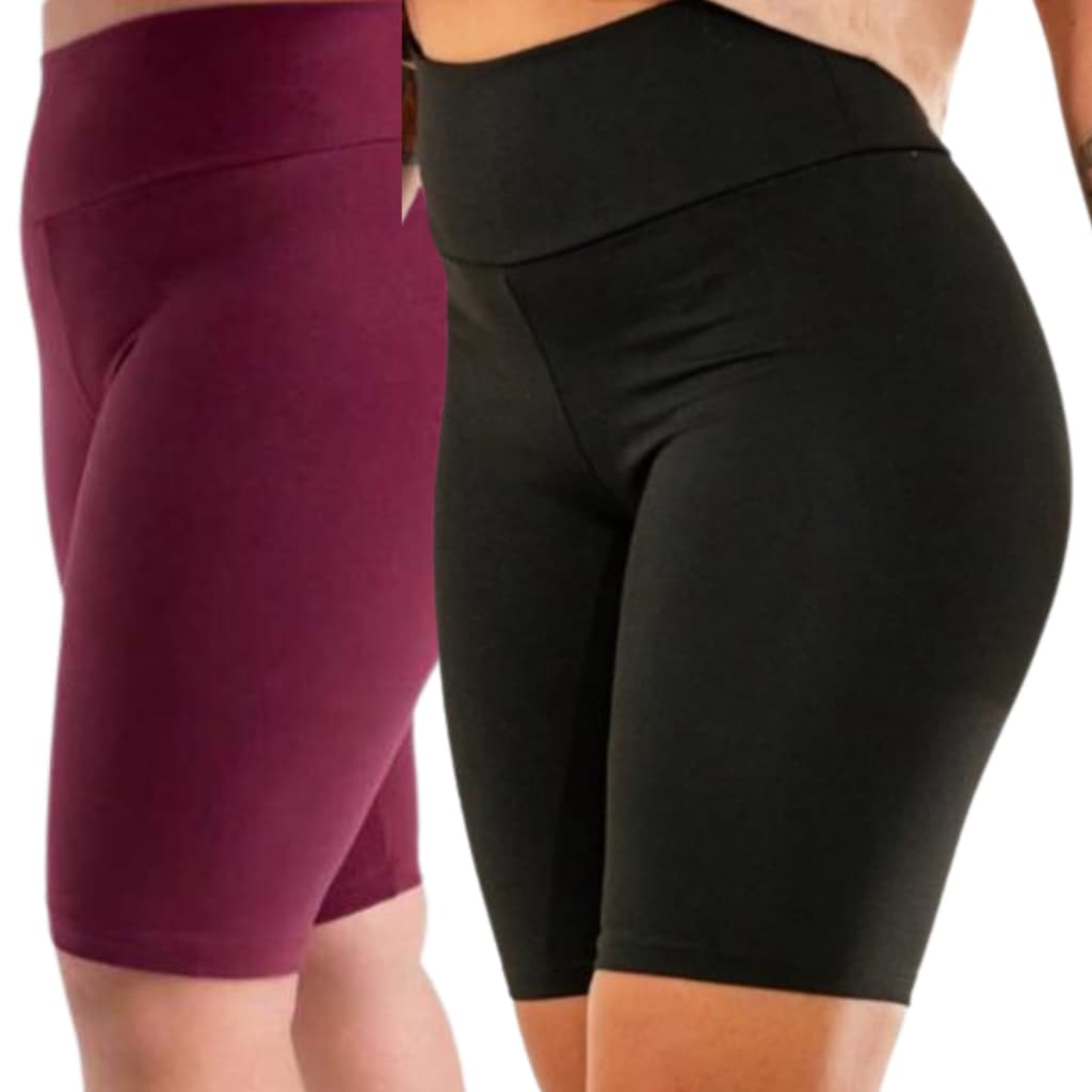 Kit 2 Bermudas Shorts Feminino Plus Size Levanta Bumbum Feminina Zero Transparência Envio Imediato