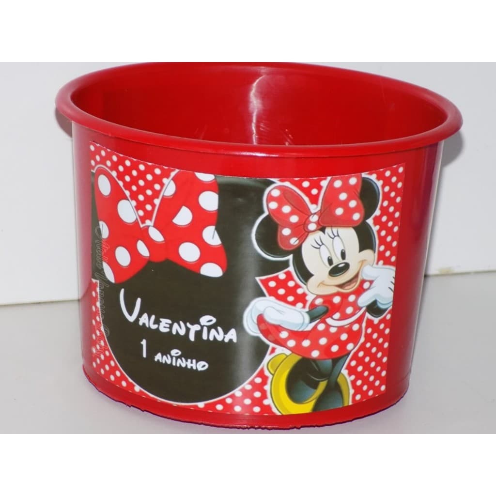 10 baldes de pipoca personalizados Minnie