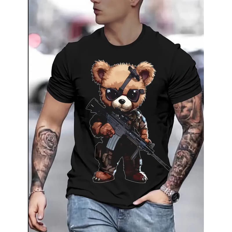 Camiseta Masculina Urso da quebrada chave Plus Size Personalizada premium