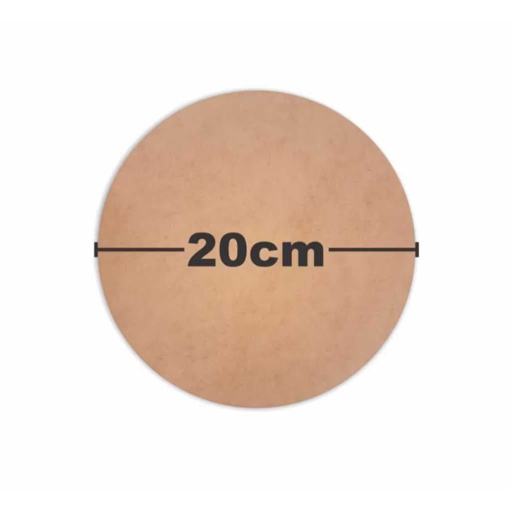 Kit Bolacha com 10/ ou 20 unid 20x20cm Base Redonda Circulo Placa Circular Souplast Artesanato - MDF 3mm