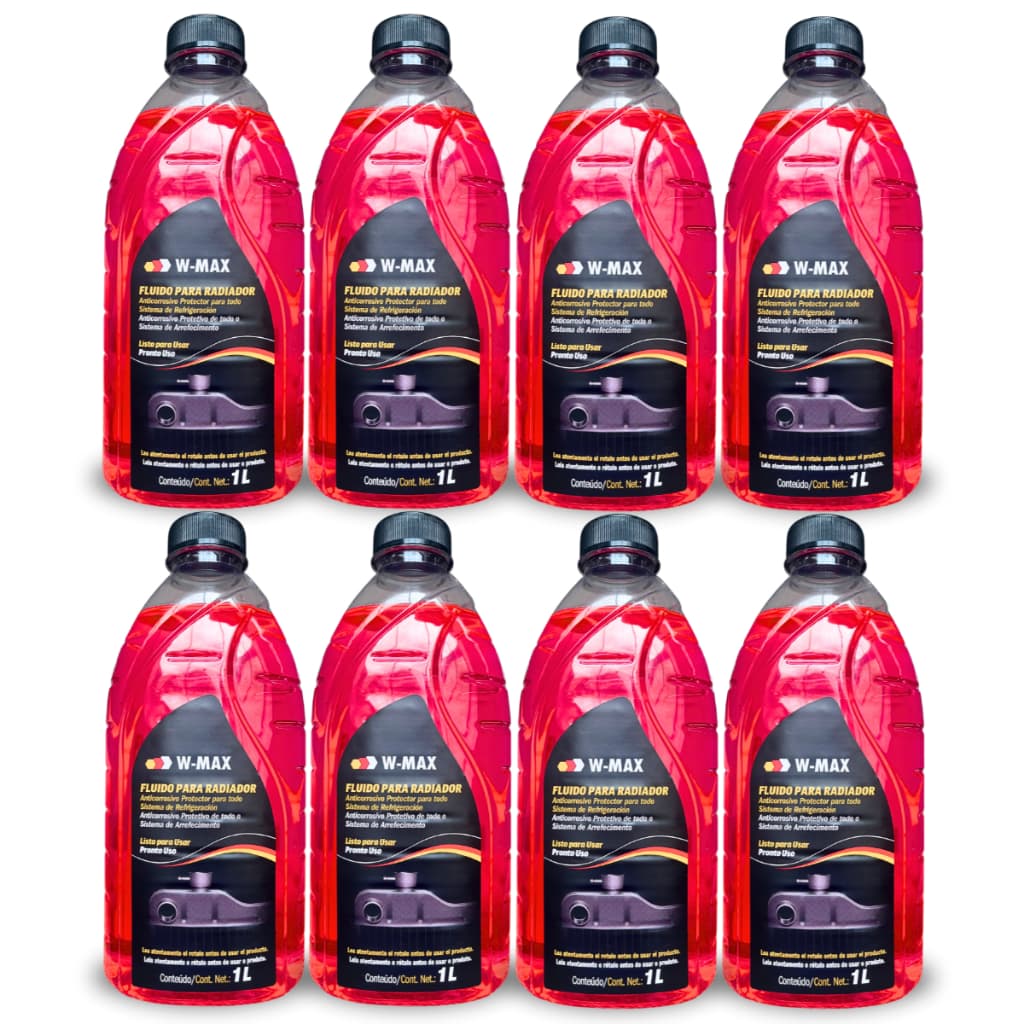 Kit 8 Aditivo Rosa 1L Para Proteção do Radiador Wurth