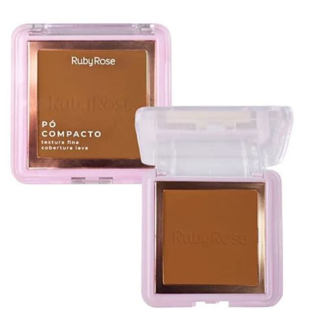 Pó Compacto Ultra Fino Longa Duração Resistente à Água Alta Pigmentação - Ruby Rose Tons Escuros