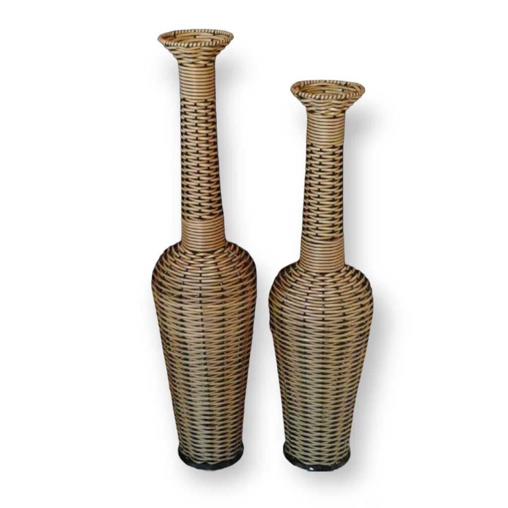 Dupla de Vaso Decorativo tipo Garrafa junco  90 e 80cm