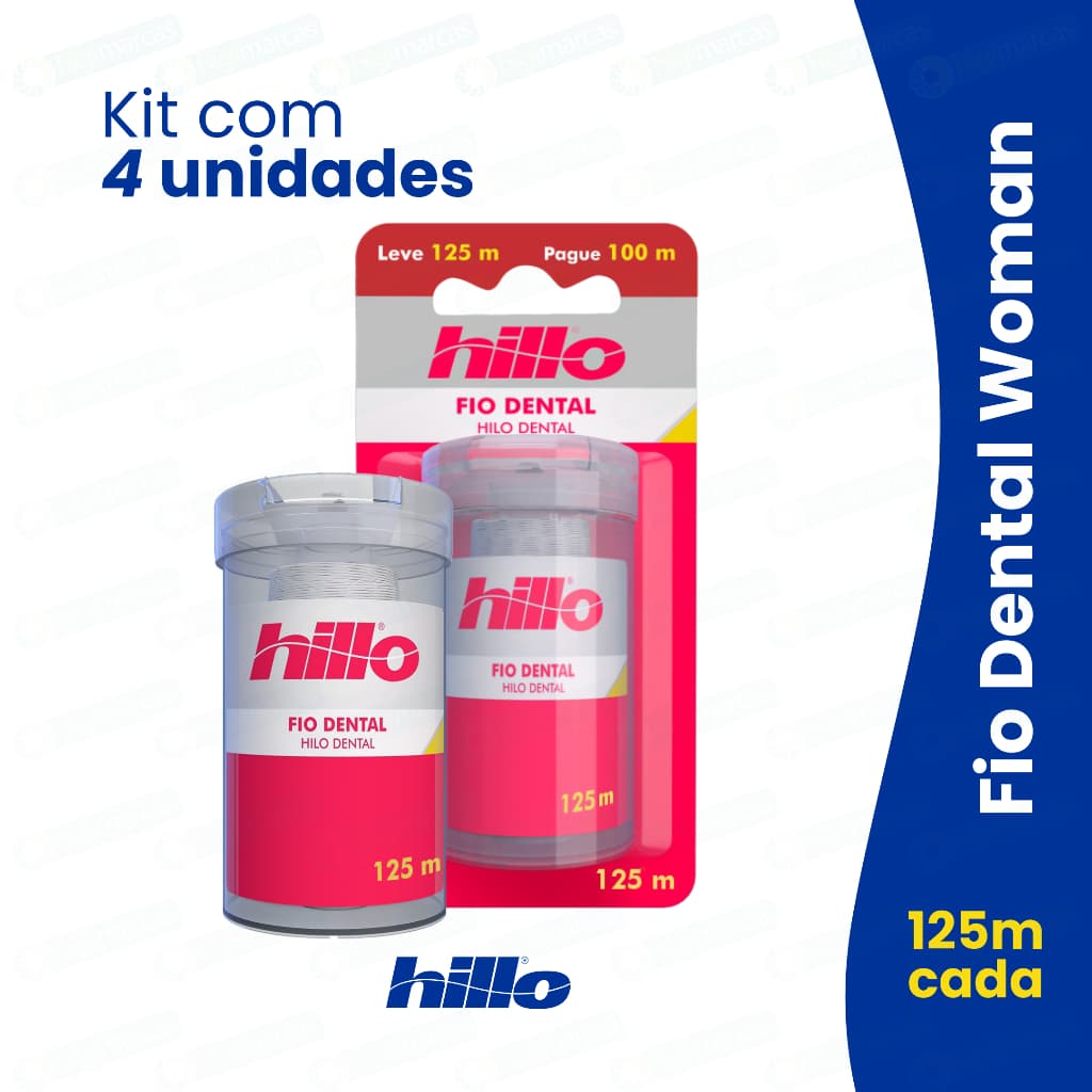 Kit 4 Fio Dental Woman 125 Metros Hillo Econômico