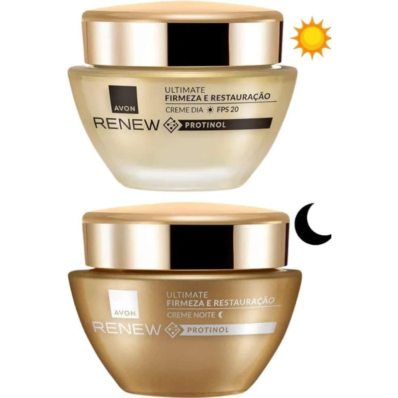 Kit  Renew Ultimate 40+ creme anti-idade Protinol Dia + Noite -50g  avon