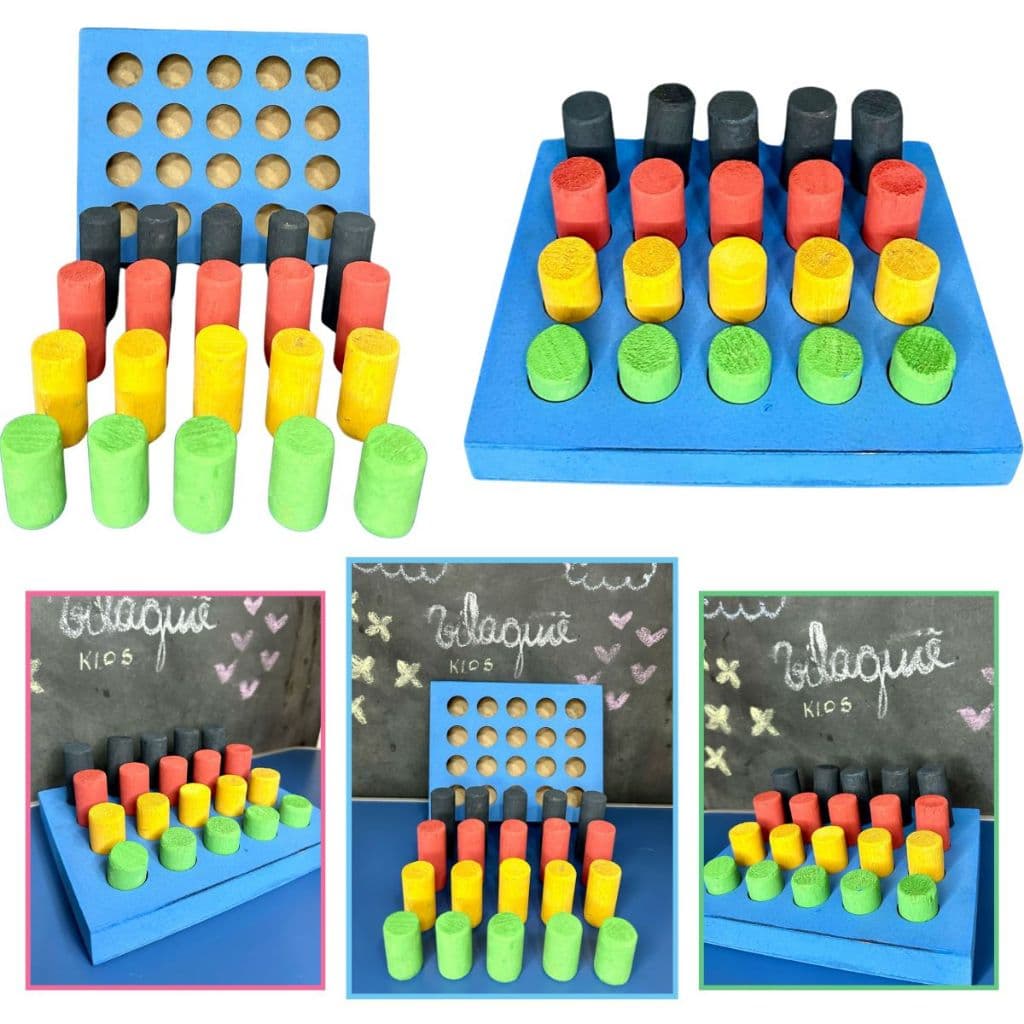 Jogo de Pinos Encaixe Coloridos 20 pinos Madeira Colorido Brinquedo Educativo Pedagógico infantil