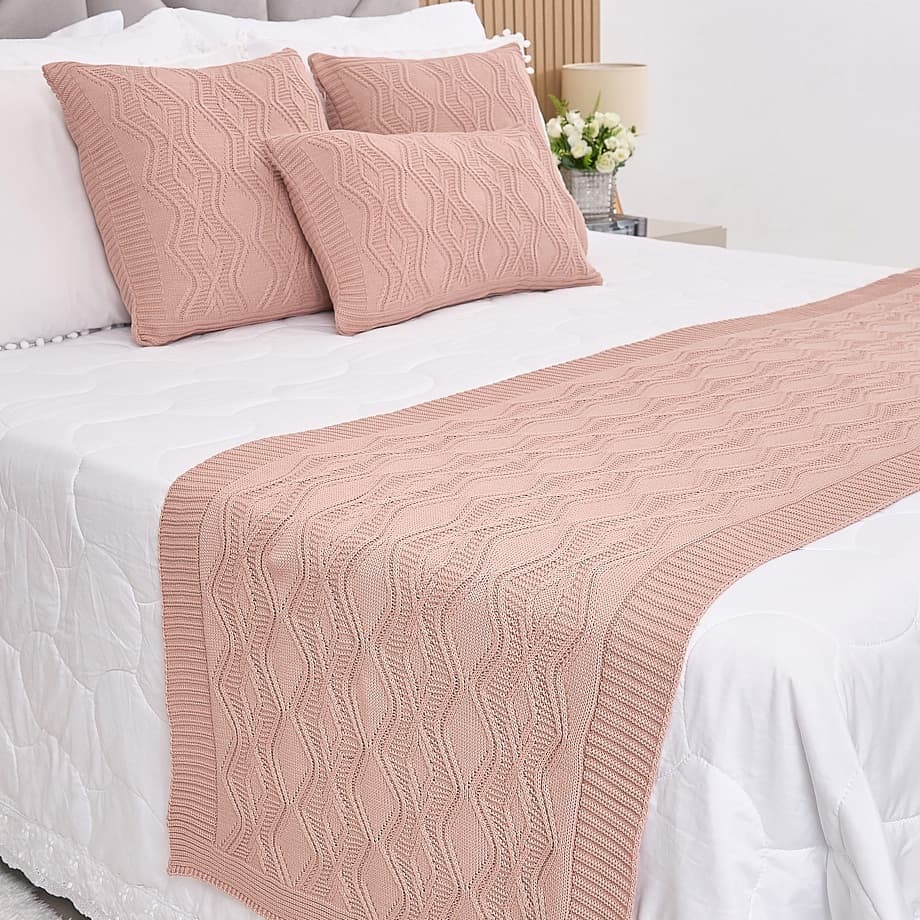 Peseira Manta Tricot Cama Casal Queen King Aran - SOMENTE A PESEIRA
