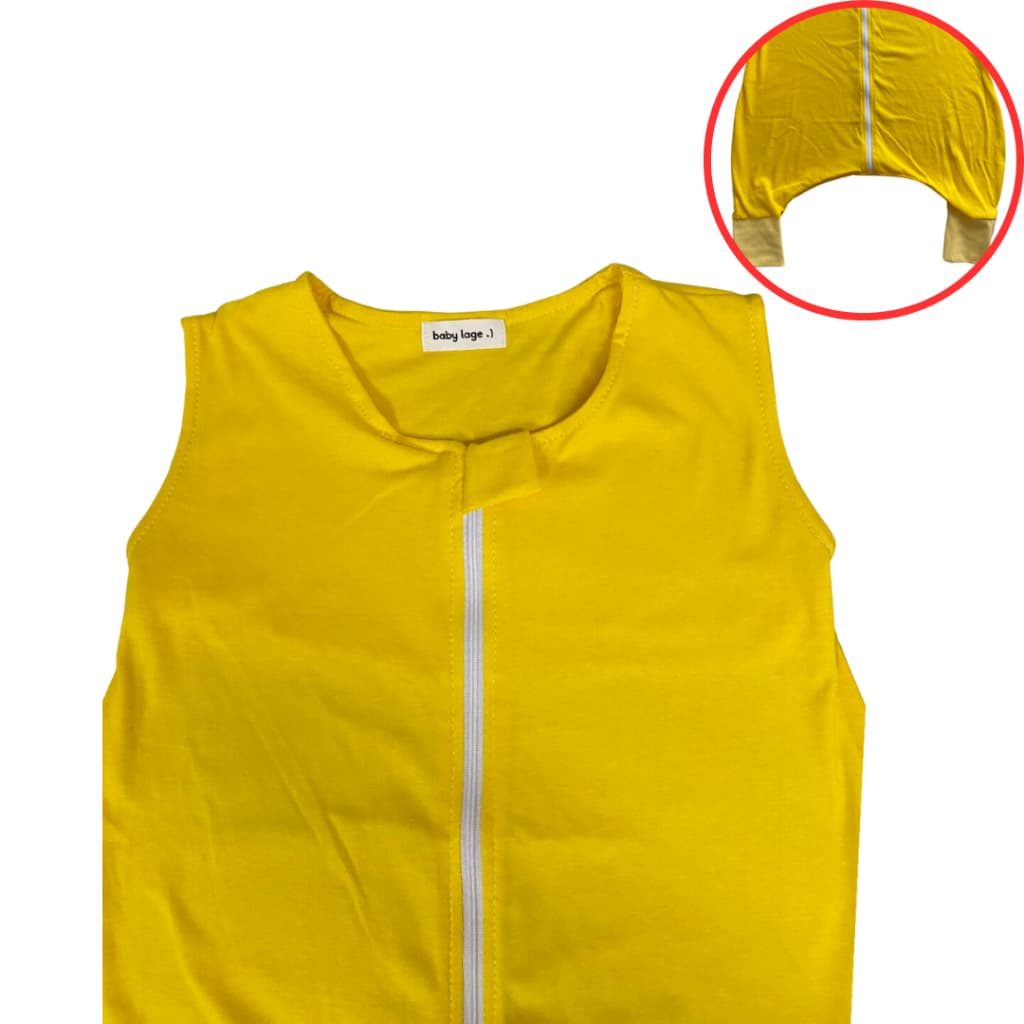 Saco Saquinho de Dormir Bebê Com Pé (Sleep Bag) Malha Verão (Amarelo) Tam. G
