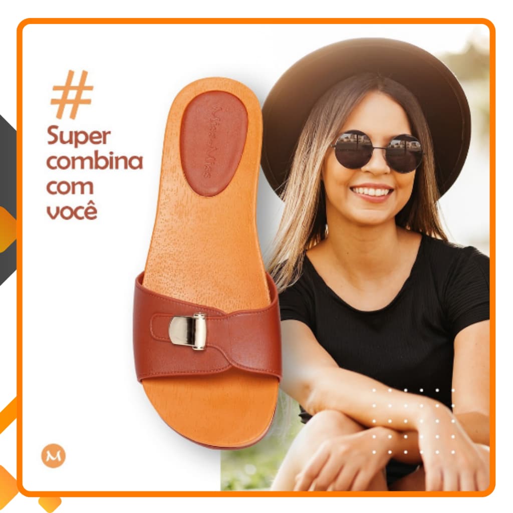 Tamanco Miss Miss modelo Retrô com detalhe de Fivela Moda e Charme Imita Madeira 10212