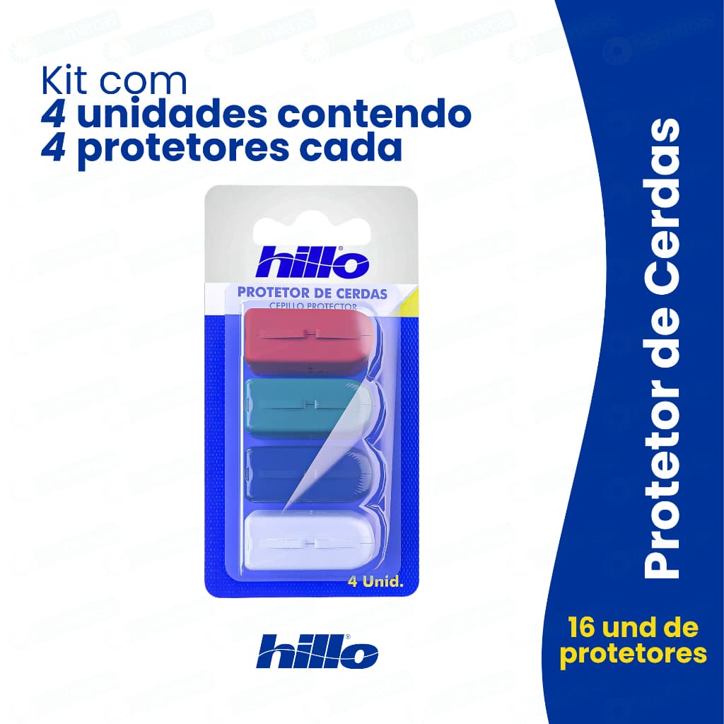 Kit 4 Capa Protetor para Escovas de Dente HILLO  16 protetores de cerdas no total Protetor de Cerdas