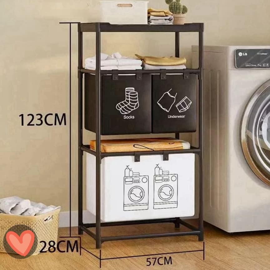 Organizador Cesto de roupa suja Com Prateleiras Cesto organizador De Armazenamento Quarto Multiuso
