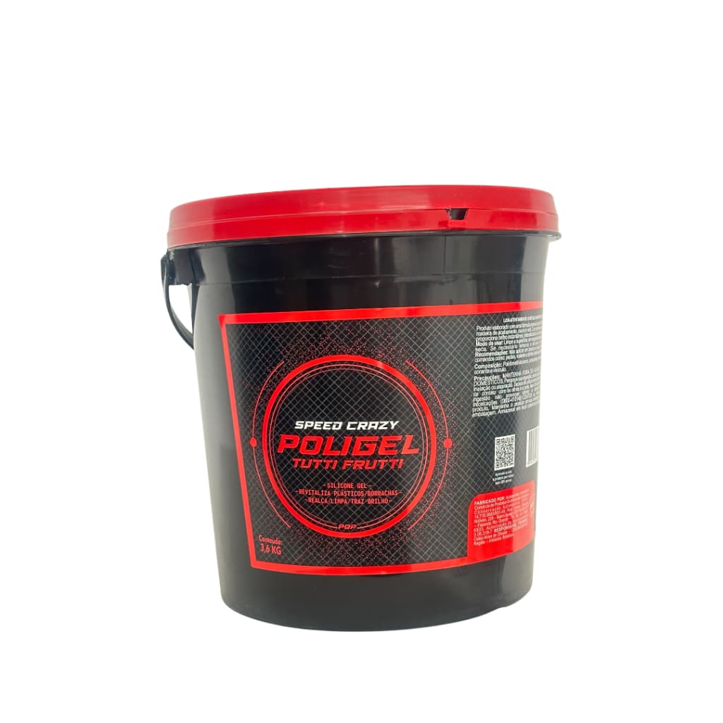Silicone Gel Poligel Revitalizador Plásticos, Borrachas e Couro Brilho e Proteção 3,6kg Speed Crazy