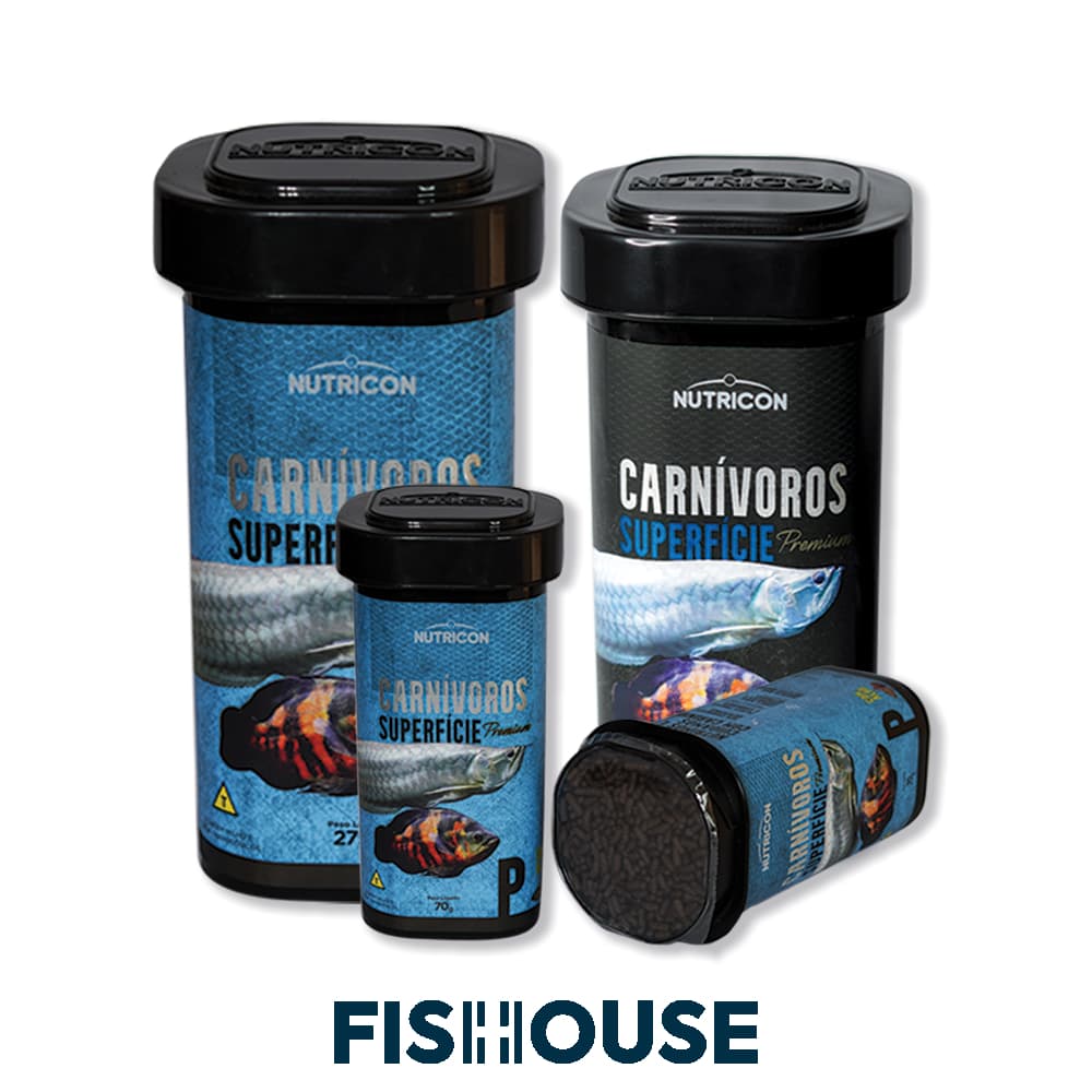 Ração para peixes - Carnívoros de Superfície (Pote) - Nutricon