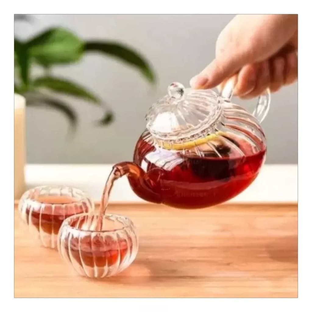 Chaleira Com Infusor De Chá 1l Vidro Bule Vai Ao Fogo