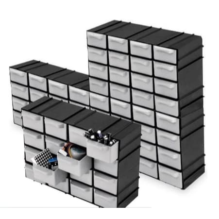 Gaveteiro Plástico Organizador Com 16 Gavetas Médio para Cabos, Adaptadores, parafusos e etc 7000 Toy 25383