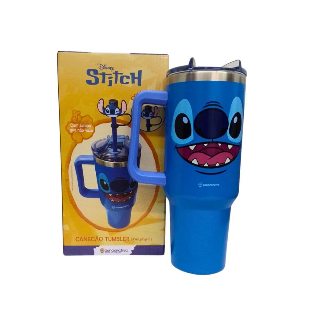 Canecão Térmico Tumblr do Stitch com Pingente – 1,15L | Zona Criativa
