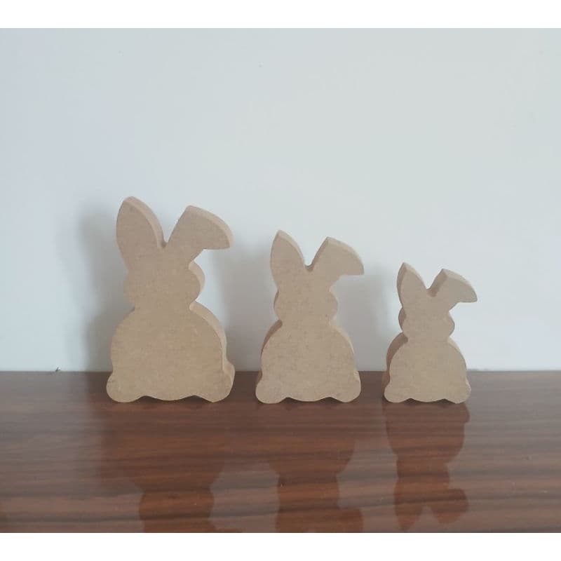 Kit 3 Coelho da Páscoa Decorativos em Mdf