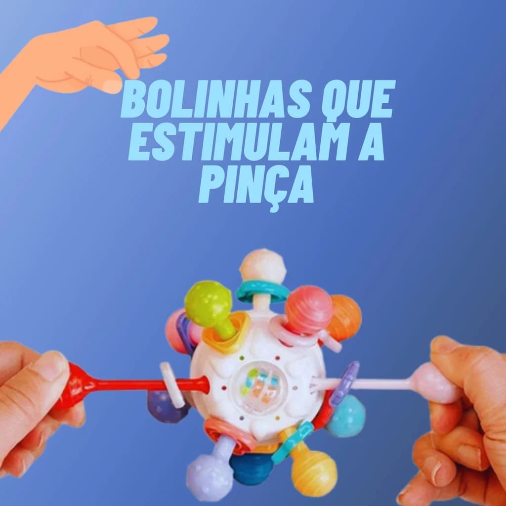 Brinquedo Montessori - Brinquedo Sensorial - Brinquedos para Bebê - Mordedor Infantil - Chocalho