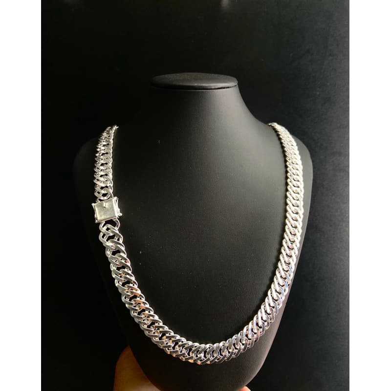 PRATA 15MM 70CM ELO TRIPLO 925 Unissex Alta Qualidade Estilo Luxo Resistente Brilhante Premium