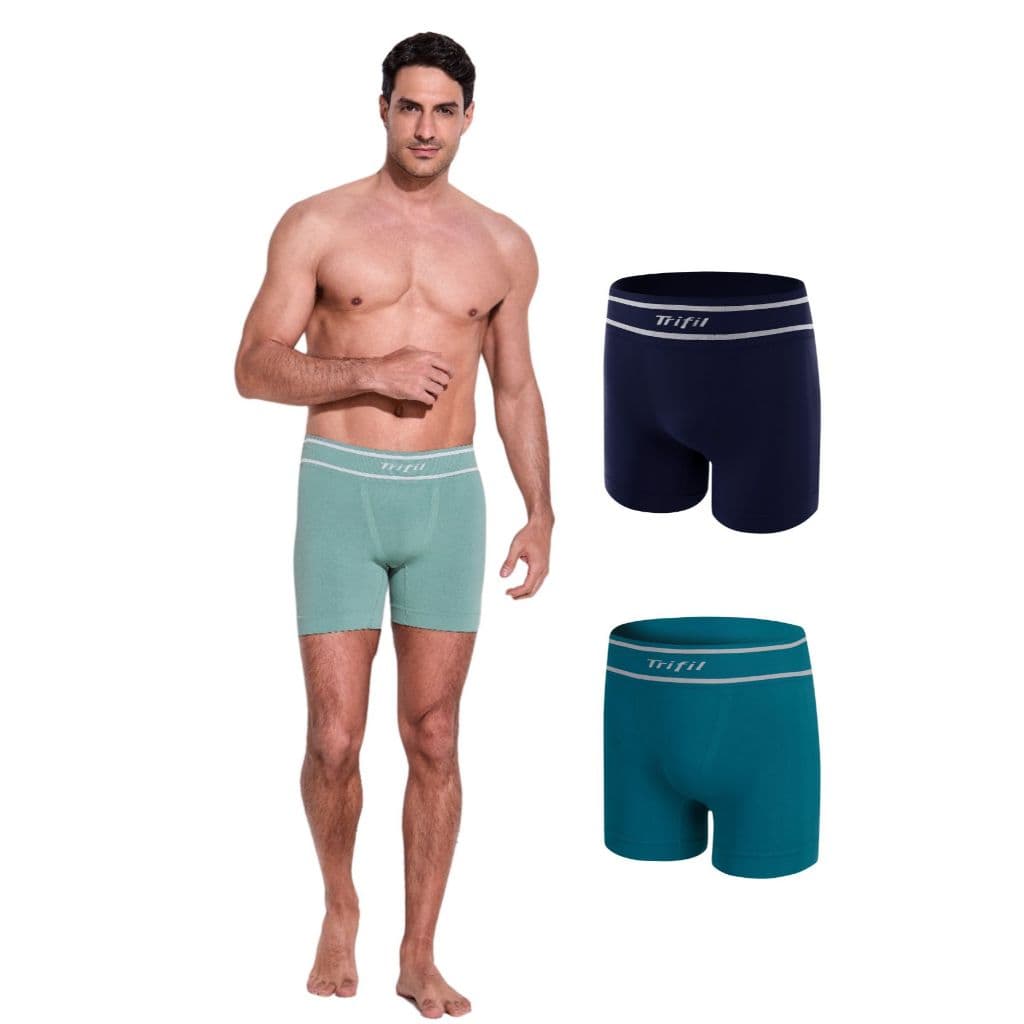 Kit 2 Cueca Boxer Trifil Alongada sem Costura Poliamida Sortidas